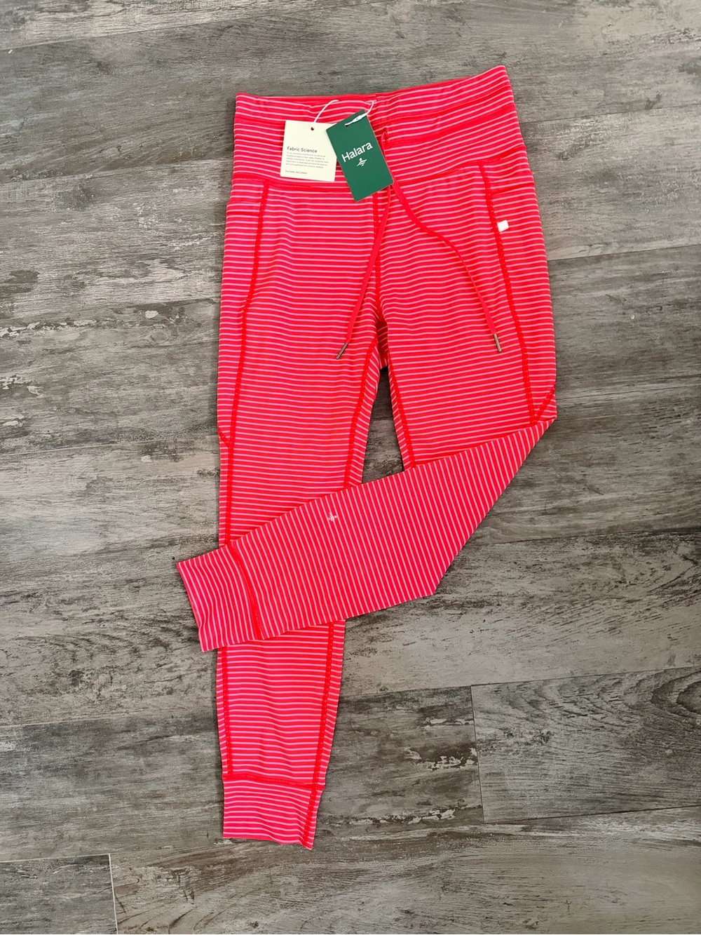 HALARA Kids Hot Pink & White Striped Active Leggings